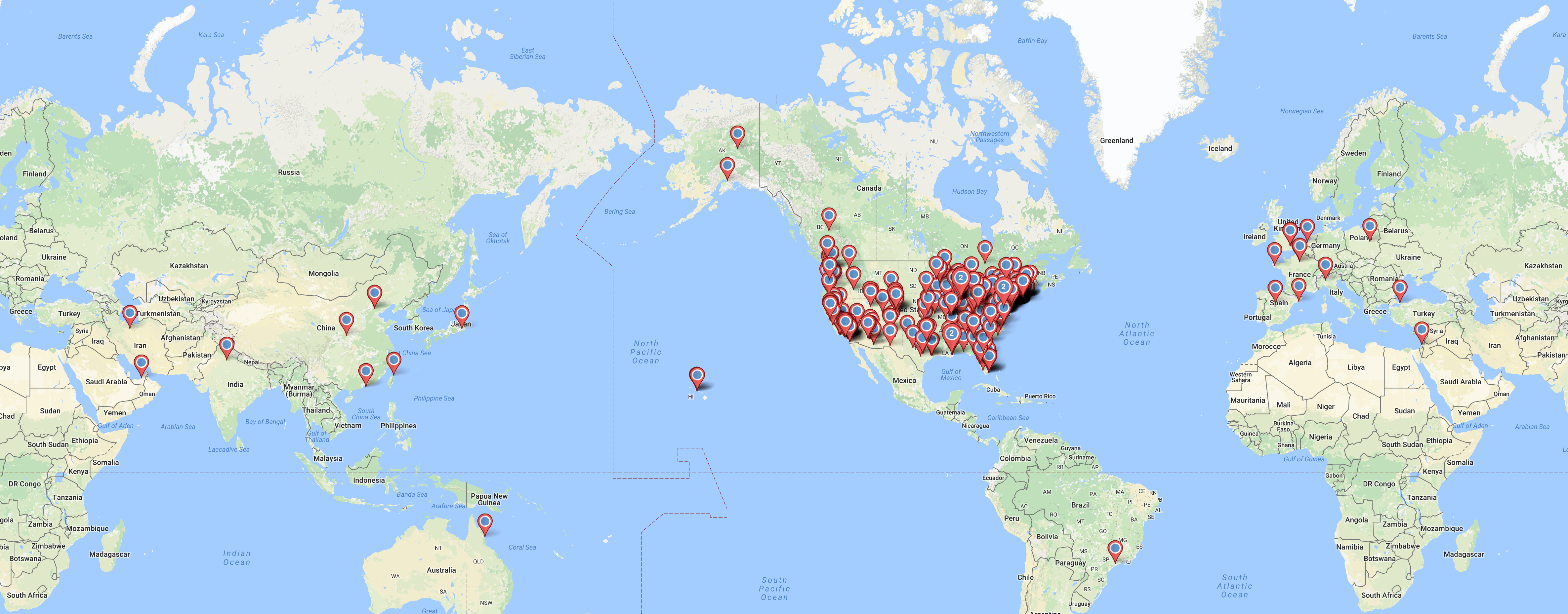Map of Alumni Locations